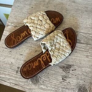 Sam Edelman Tan Woven Slide Sandals